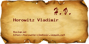 Horowitz Vladimir névjegykártya